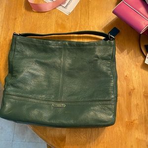 Hunter green leather coach hobo bag.  Rarely used in EUC